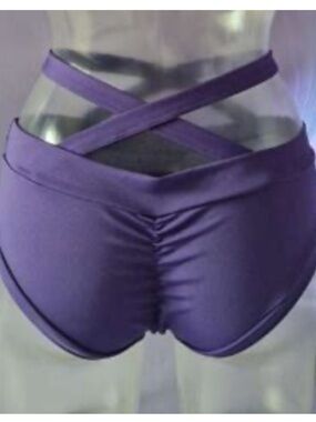 Bad Kitty Purple Pole Shorts w/straps